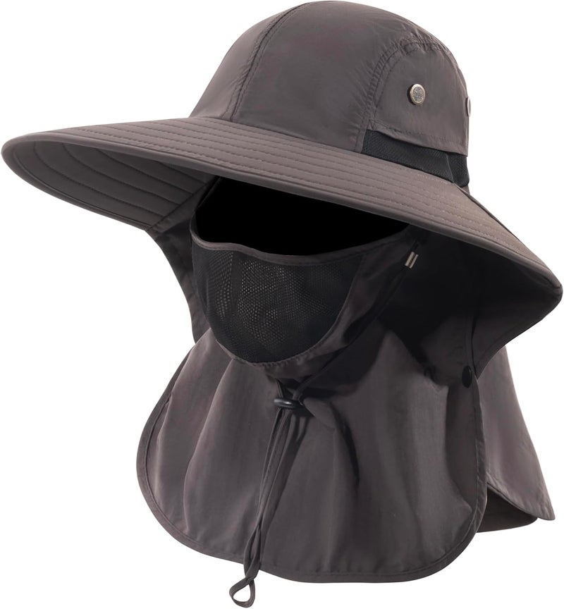 HEEHIPOO Store Mens Women Fishing Hat UPF 50+ Wide Brim Sun Hat with Face Cover & Neck Flap - Image 1